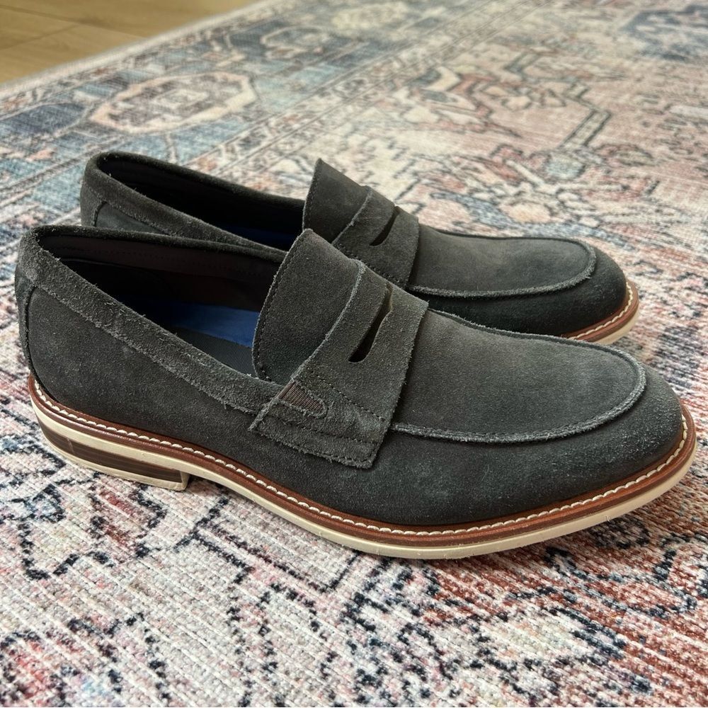 Kenneth Cole Reaction Mens Klay Flex Leather Dress Penny Loafers Shoes Size 10
